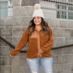 Staccato Rust Brown Sherpa Puffer Jacket
